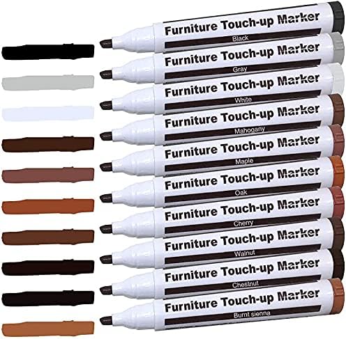 Furniture Wood Repair Markers Kit,Touch Up Markers and Wax Sticks with Sharpener,for Stains, Scratches, Floors, Tables, Desks, Carpenters, Bedposts, Touch-Ups, Cover-Ups, Molding Repair - Set of 21