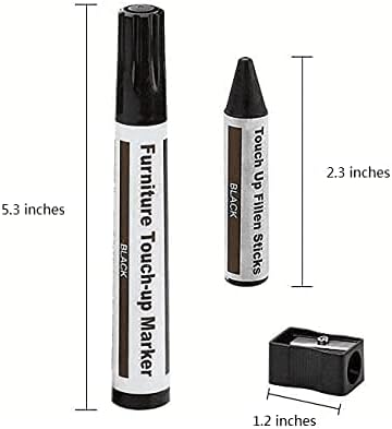 Furniture Wood Repair Markers Kit,Touch Up Markers and Wax Sticks with Sharpener,for Stains, Scratches, Floors, Tables, Desks, Carpenters, Bedposts, Touch-Ups, Cover-Ups, Molding Repair - Set of 21
