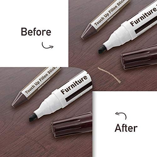 Furniture Wood Repair Markers Kit,Touch Up Markers and Wax Sticks with Sharpener,for Stains, Scratches, Floors, Tables, Desks, Carpenters, Bedposts, Touch-Ups, Cover-Ups, Molding Repair - Set of 21