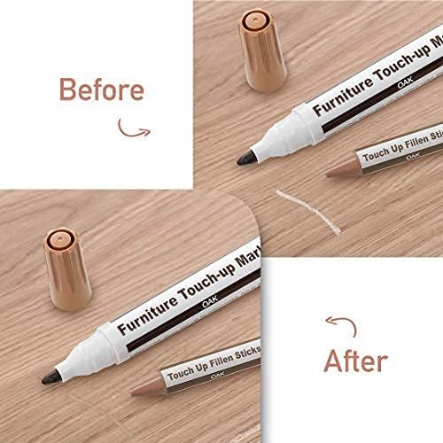 Furniture Wood Repair Markers Kit,Touch Up Markers and Wax Sticks with Sharpener,for Stains, Scratches, Floors, Tables, Desks, Carpenters, Bedposts, Touch-Ups, Cover-Ups, Molding Repair - Set of 21