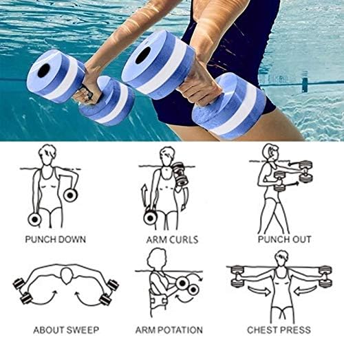 Water Aerobics EVA Water Foam Floating Dumbbell Automatic Float Aquatic Barbell for Water Yoga Fitness and Pool Exercise