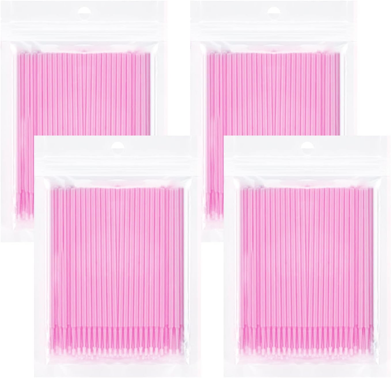 400PCS Micro Brush Disposable Micro Swabs for Eyelash Extension, Nails, Eyeliner Head Diameter: 2.0mm Pink