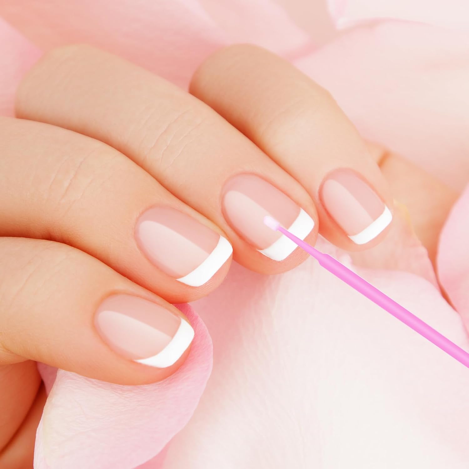 400PCS Micro Brush Disposable Micro Swabs for Eyelash Extension, Nails, Eyeliner Head Diameter: 2.0mm Pink
