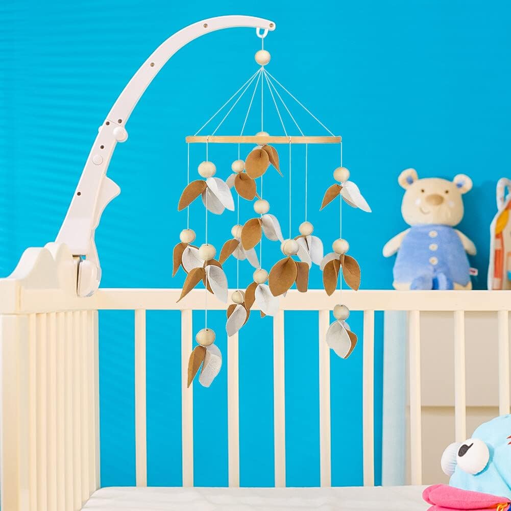 Cute Baby Mobile for Crib - Gender Neutral Mobile for Nursery Decor - Felt Cloth Leaves Mobile Boho Nursery Decor - Crib Mobile for Girls, Boys - Mobile for Bassinet