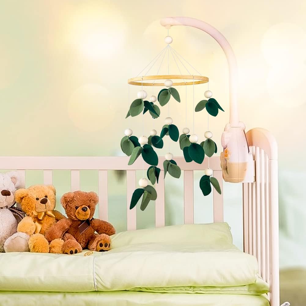 Cute Baby Mobile for Crib - Gender Neutral Mobile for Nursery Decor - Felt Cloth Leaves Mobile Boho Nursery Decor - Crib Mobile for Girls, Boys - Mobile for Bassinet