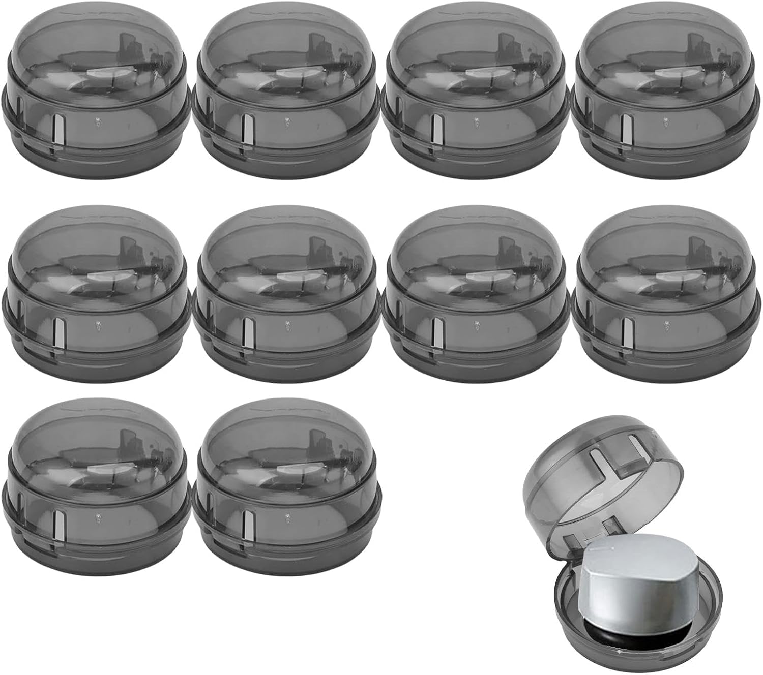 10Pcs Stove Locks,Child Safety Oven Knob Covers Stove Lock,Stove Stopper Knob Safety Covers,Stove Protector for Kids Transparent Black
