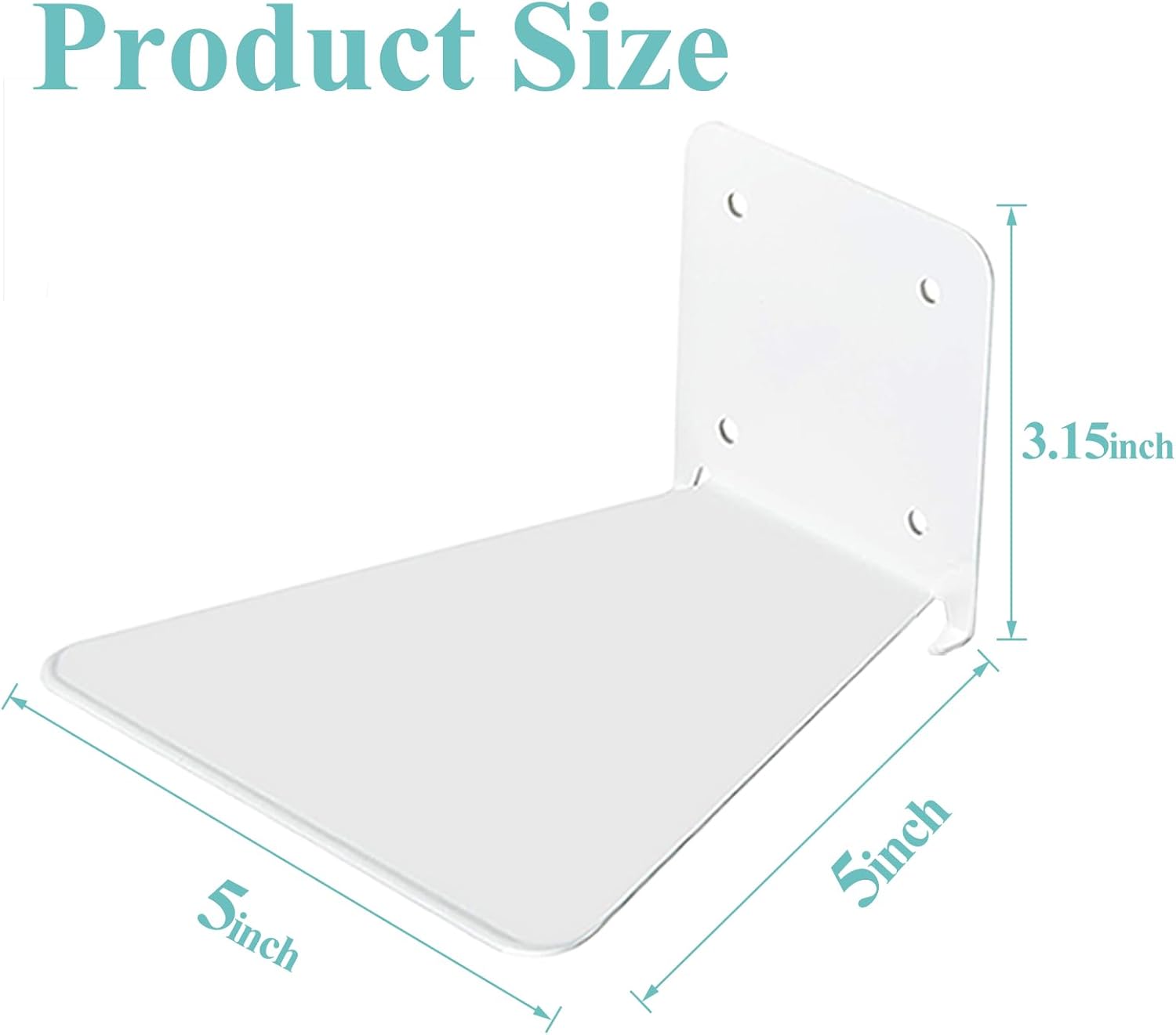 Invisible Floating Bookshelf - Modern White Wall Mount Metal Shelves for Room, Bedroom Bookcase, Small Bookshelf with Minimalist Design, Sleek Storage for Books & Decoratives 6PCS