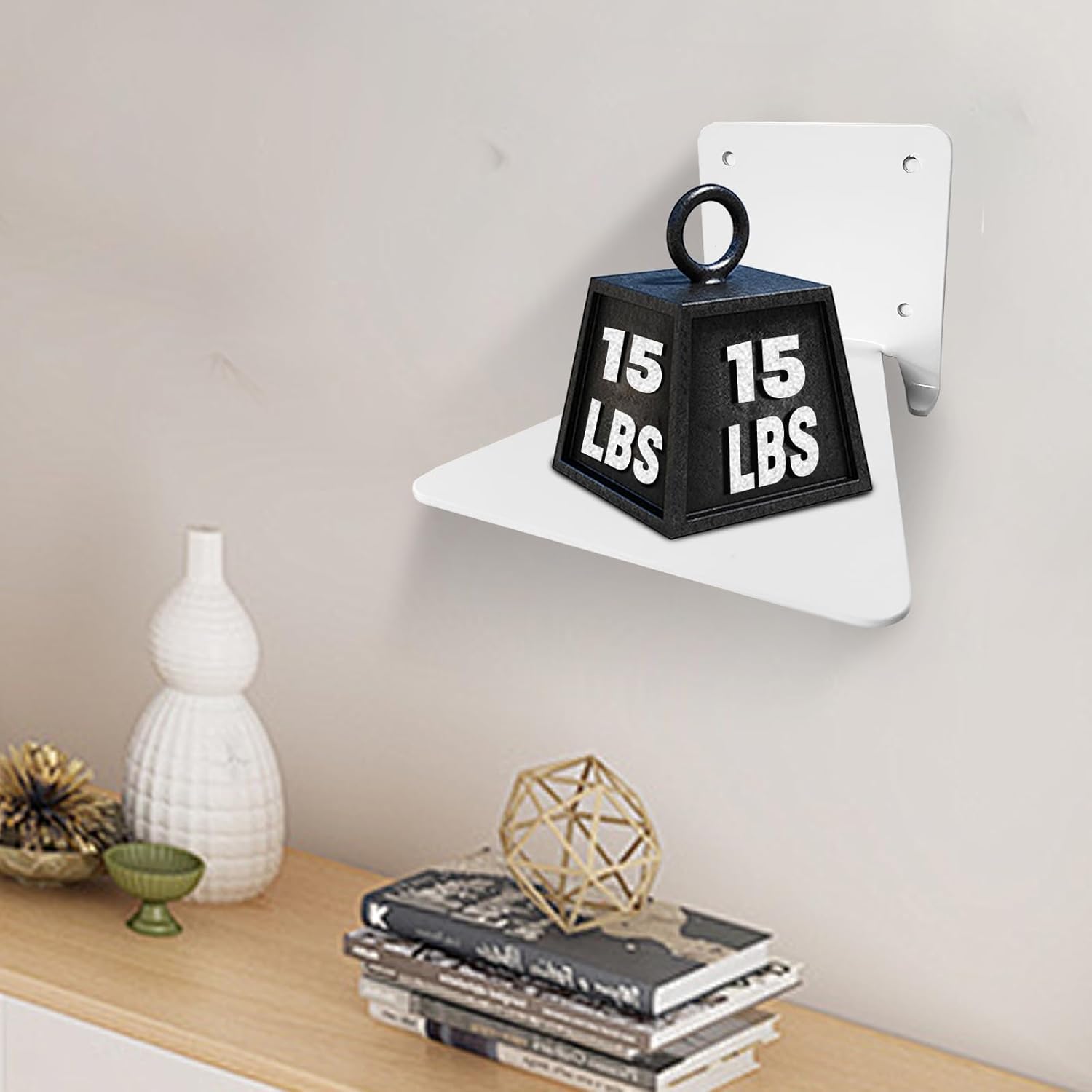 Invisible Floating Bookshelf - Modern White Wall Mount Metal Shelves for Room, Bedroom Bookcase, Small Bookshelf with Minimalist Design, Sleek Storage for Books & Decoratives 6PCS