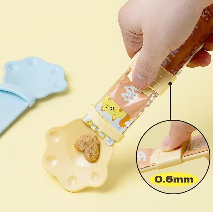 2 Cat Strip Feeder Squeeze Spoons, Capable of Licking Wet Cat Pet Liquid Snack Spoons, Multifunctional Pet Spoons