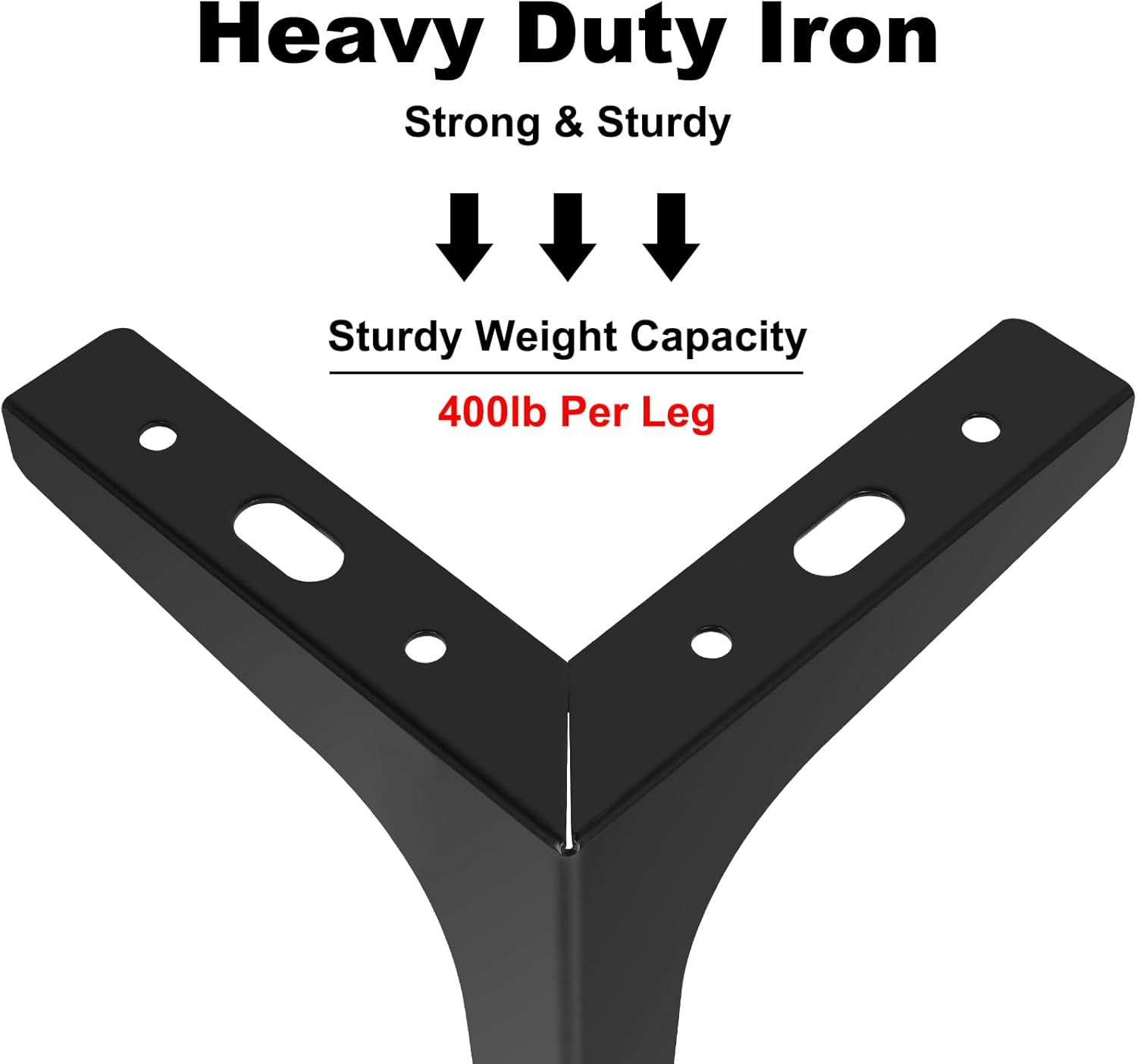 6 Inch Metal Furniture Legs - Set of 4 Modern Iron Diamond Triangle Feet, Black, for Sofa, Cabinet, Chair, Bed, and More