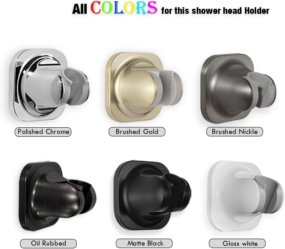 Handheld Shower Head Holder - 5 Angles Adjustable - Concealed Adhesive Mount Holder Only