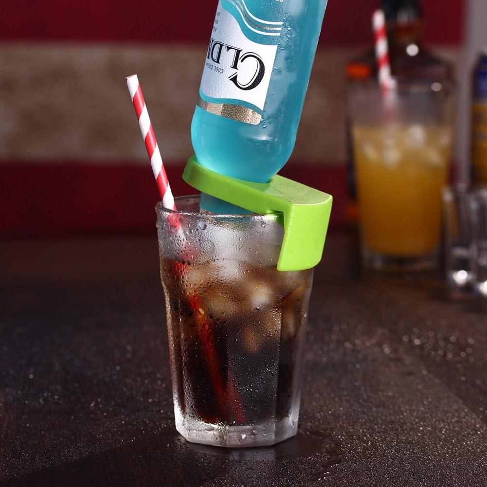 10pcs ABS Drink Clips Bottle Buckle Holders Beer Cocktail Snap for Schooner & Goblet Glasses Random Color