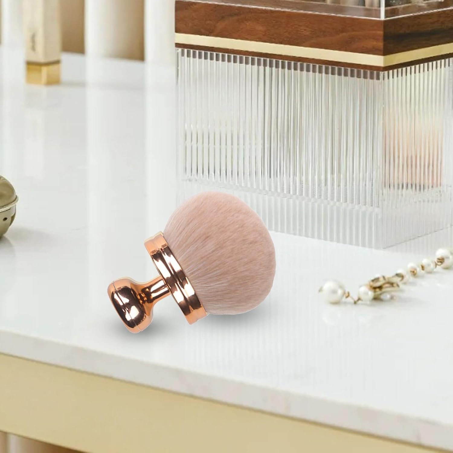 Extra Large Rose Gold Self Tanning Blend Brush,3 Inch Kabuki Brush for Self Tanner and Back Applicator,Soft synthetic hair, for Foundation, self-tanners, Powder, Face and Body Rose Gold