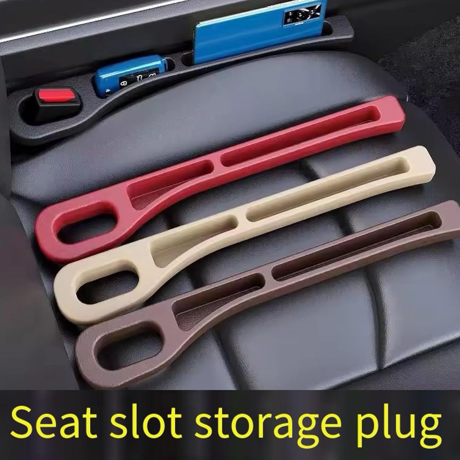 2PCS Nodrop Seat Guard,Car Seat Side Gap Filler, Place Your Phone, Cards, Wallet, Side Gap Fillers for All Cars Place Your Phone, Cards, Wallet Beige B