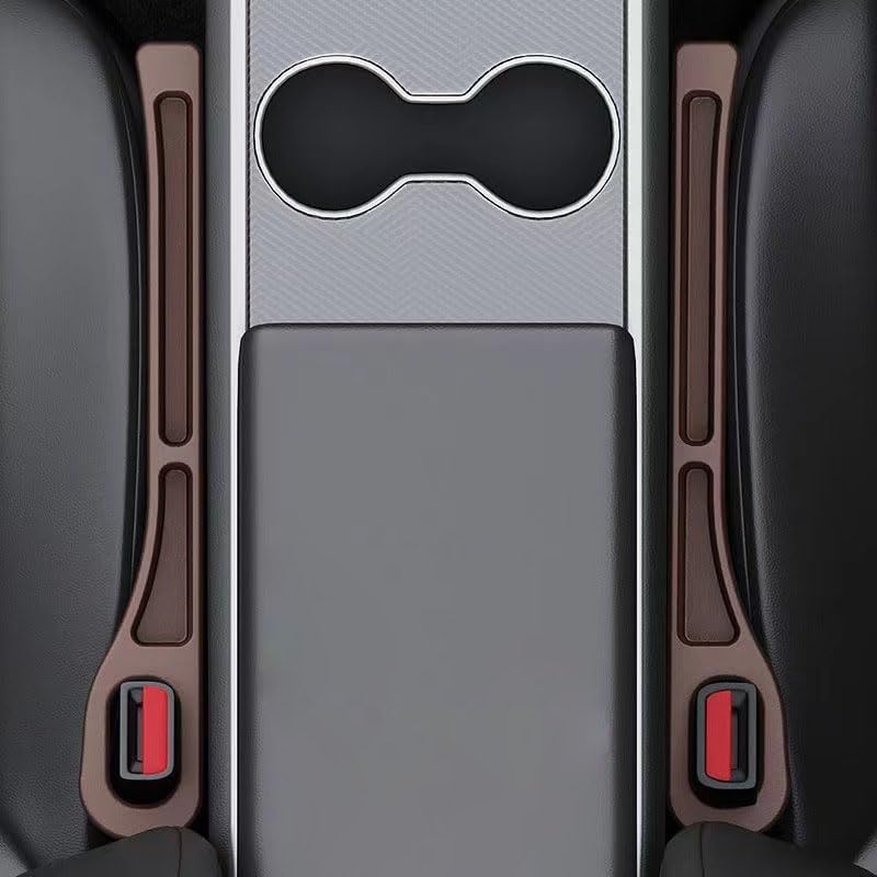 2PCS Nodrop Seat Guard,Car Seat Side Gap Filler, Place Your Phone, Cards, Wallet, Side Gap Fillers for All Cars Place Your Phone, Cards, Wallet Beige B