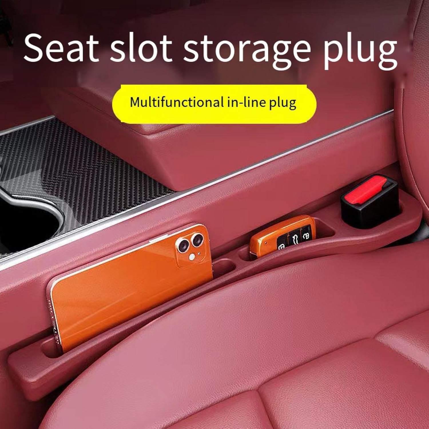 2PCS Nodrop Seat Guard,Car Seat Side Gap Filler, Place Your Phone, Cards, Wallet, Side Gap Fillers for All Cars Place Your Phone, Cards, Wallet Beige B