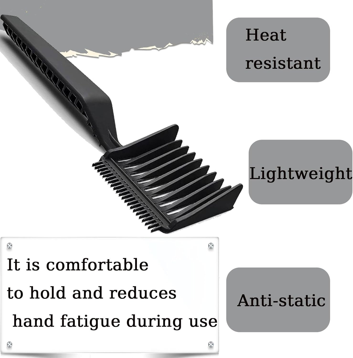 2pcs Blend Friend Curved Positioning Fade Comb, Professional Heat Resistant Cutting Comb for Men Salon Hairdresser Clipper Cuts Tools Black and Grey