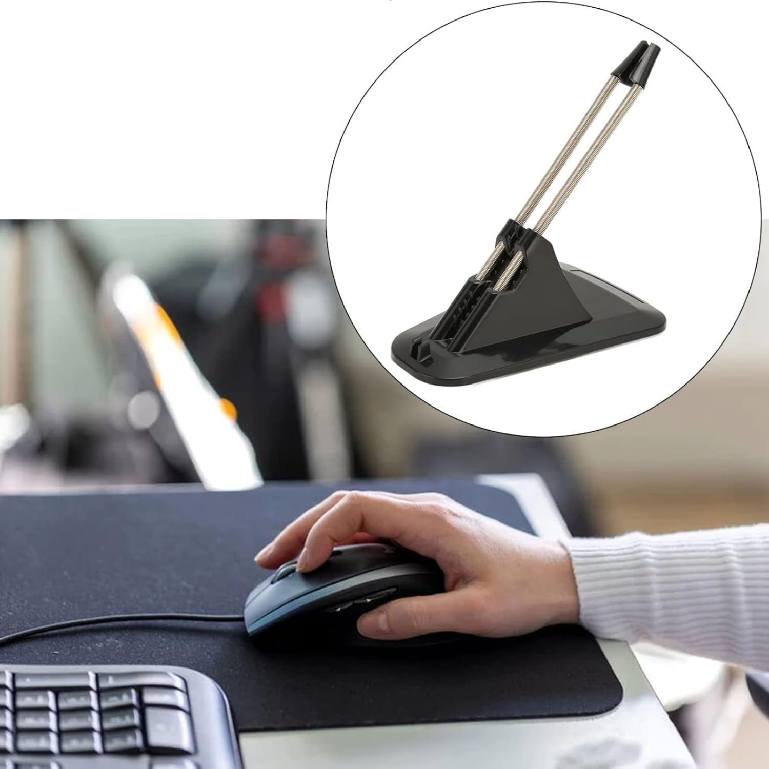 Gaming Mouse Bungee, Highly & Fashionable Mouse Cord Holder for Esports，Flexible Mouse Bungee Cord Management, Universal Game Mouse Cable Management Fixer Holder. Black