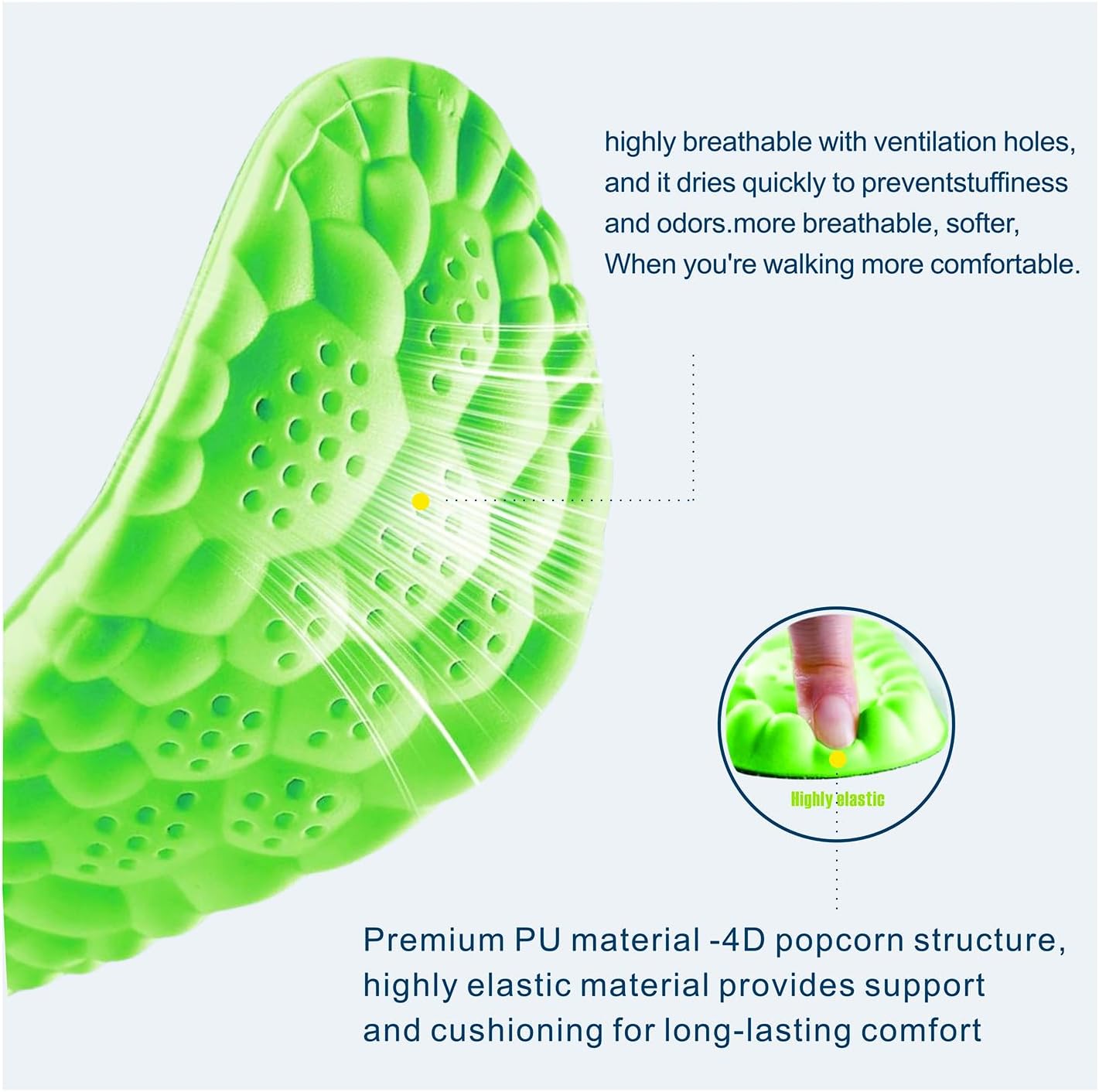 sneaker insoles memory foam replacement insoles with Excellent Shock Absorption and Cushioning for Men and Women Comfortable Feet Relief Insoles Men US 7.5-10 Women US 8-11, 1 pair