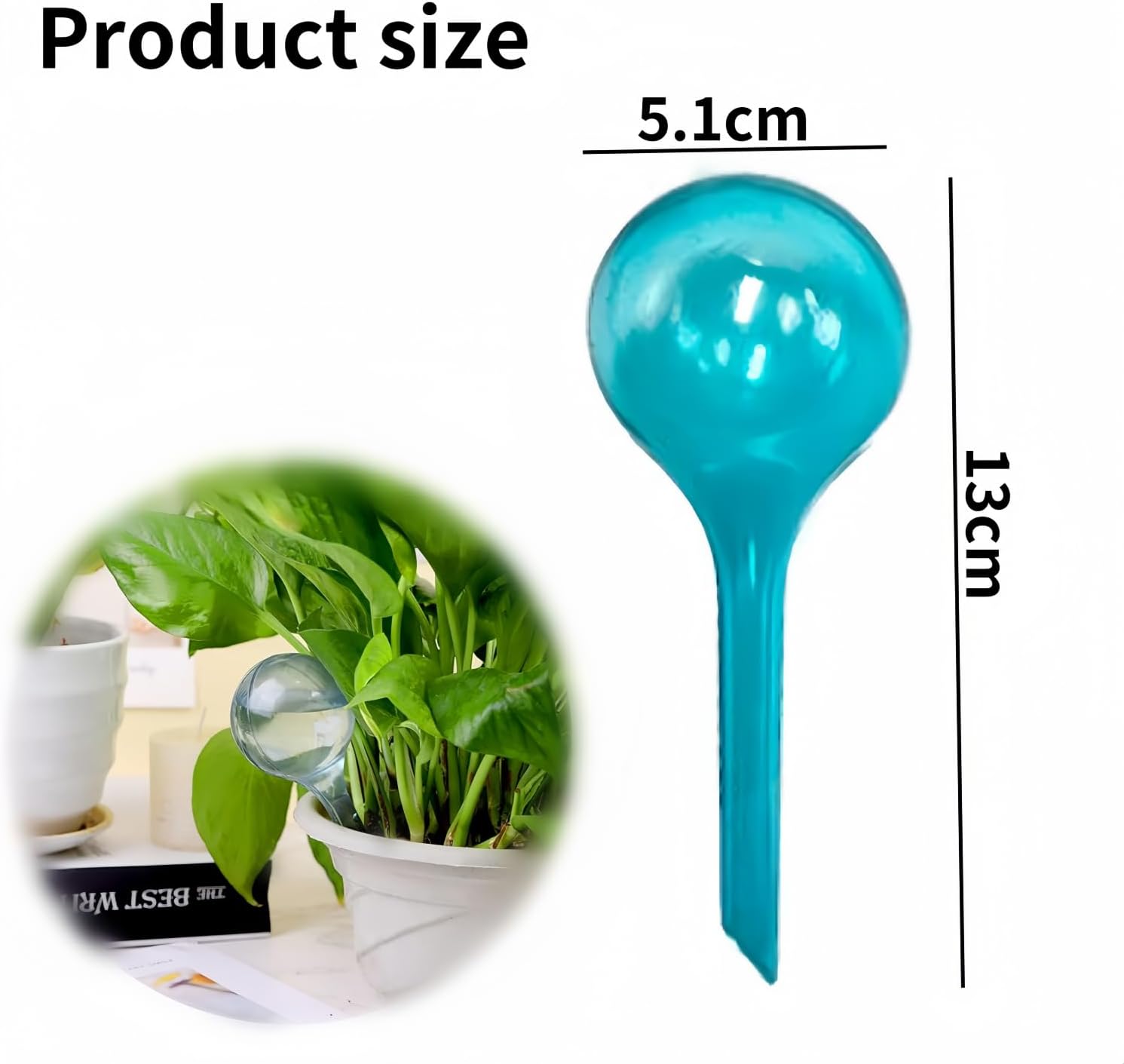 12 Pcs Plant Watering Globes, Automatic Watering Bulbs, Plastic Garden Watering Globes Device, Water Device Drip for Plant, Self-Watering System for Indoor Outdoor Garden Lake Blue