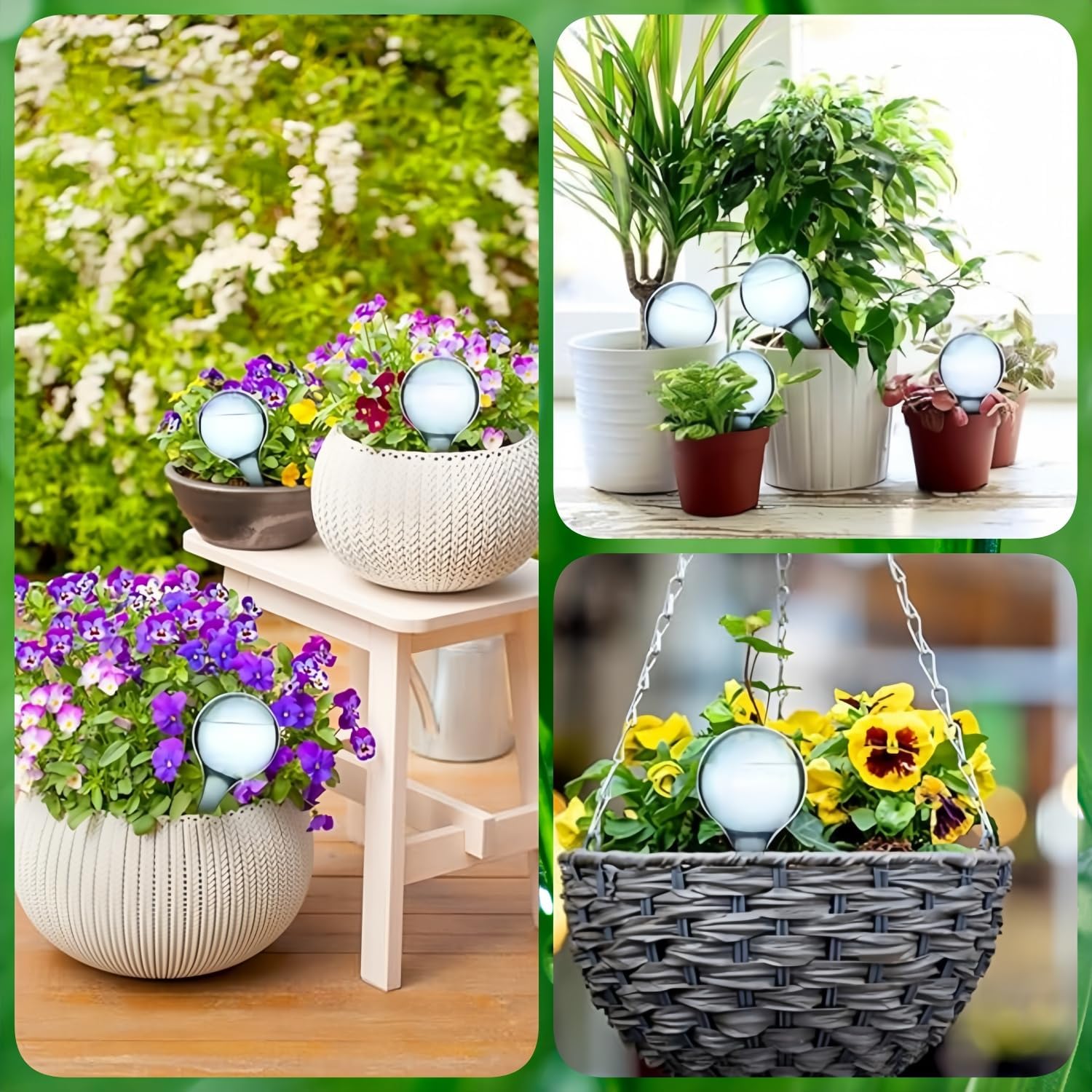 12 Pcs Plant Watering Globes, Automatic Watering Bulbs, Plastic Garden Watering Globes Device, Water Device Drip for Plant, Self-Watering System for Indoor Outdoor Garden Lake Blue