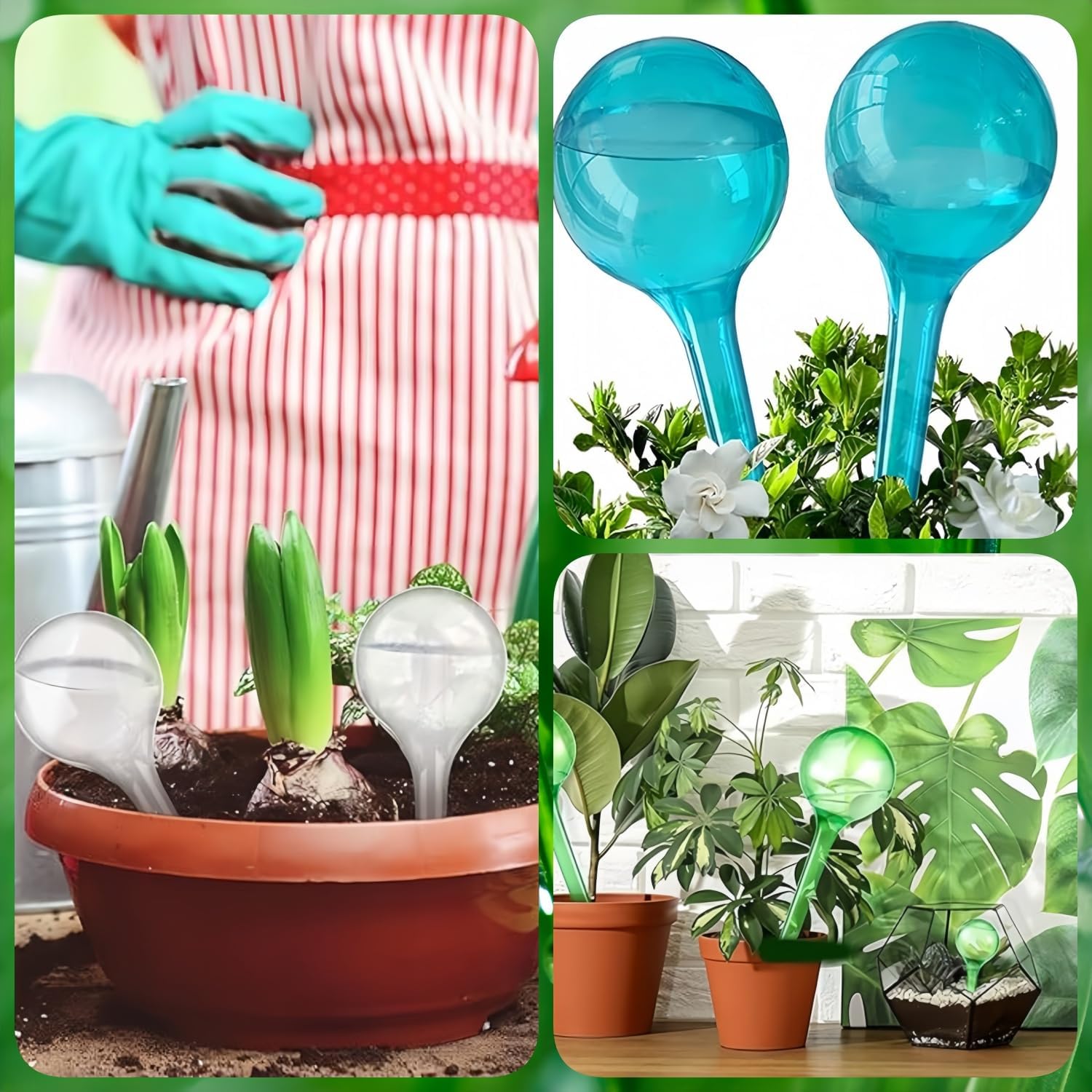 12 Pcs Plant Watering Globes, Automatic Watering Bulbs, Plastic Garden Watering Globes Device, Water Device Drip for Plant, Self-Watering System for Indoor Outdoor Garden Lake Blue