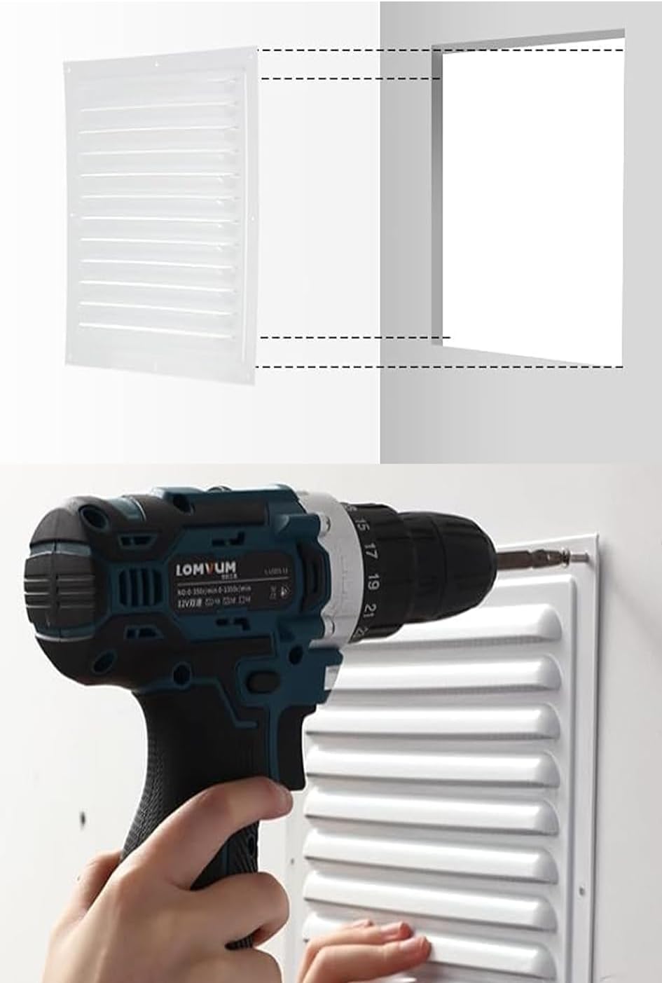 2pcs Attic Vent Soffit Vent Aluminum Wall Vent Metal Shed Vent Square Vent Louver Vent Grille with Built-in Insect Screen for Exterior Door House Attic Garage Ceiling White 8" x 8"-2 Pack