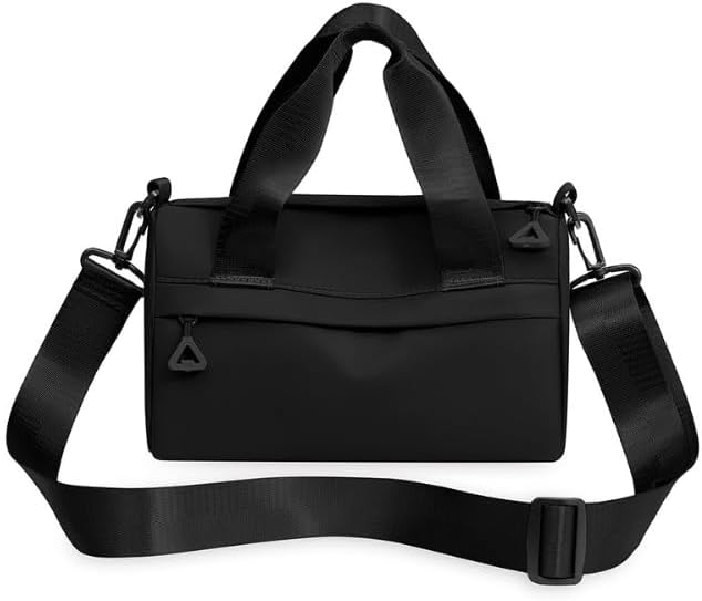 Mini Gym Bag for Women & Men Adjustable Small Duffle Bag with Detachable Strap, Waterproof Gym Tote with Wet Compartment, Portable Fitness Shoulder Bag for Sports & Travel Black
