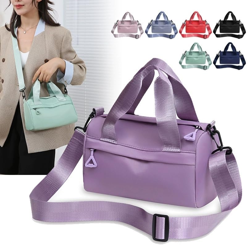 Mini Gym Bag for Women & Men Adjustable Small Duffle Bag with Detachable Strap, Waterproof Gym Tote with Wet Compartment, Portable Fitness Shoulder Bag for Sports & Travel Black