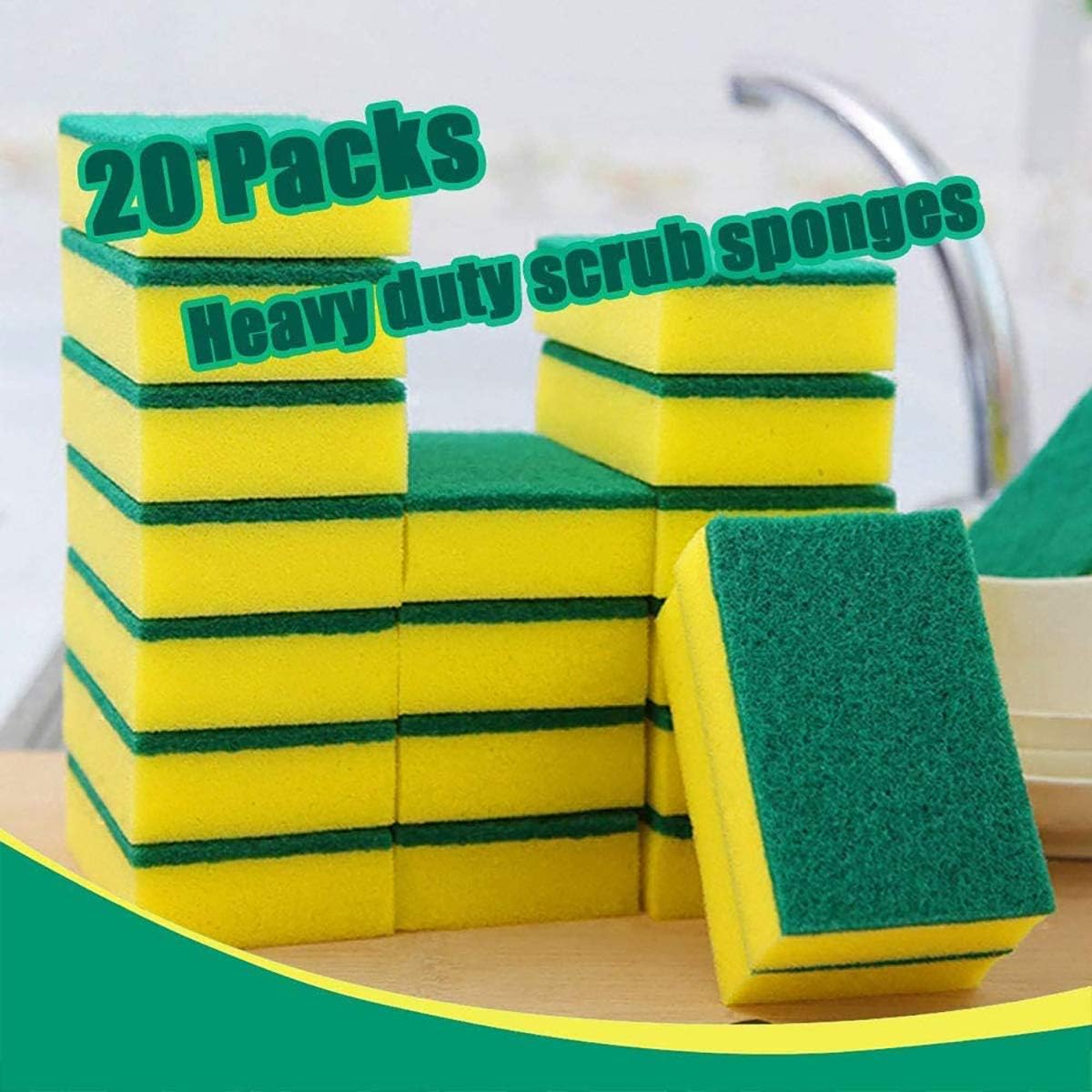 Multi-Use Heavy Duty Sponge Eraser Sponge Cleaning Sponges 20 Pack