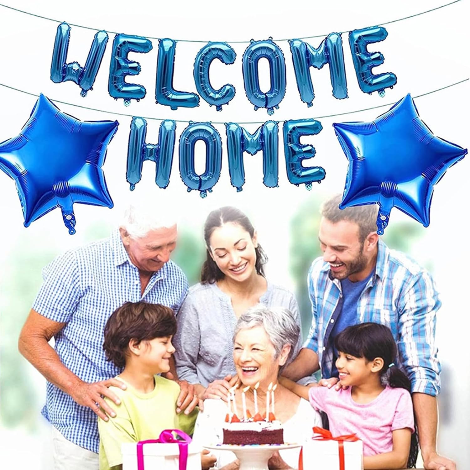 Baby Shower Decorations for Boy, Blue Banner Star Balloons welcome home Party Supplies Set for Baby Shower Boy Birthday Wedding Gender Reveal Party Supplies