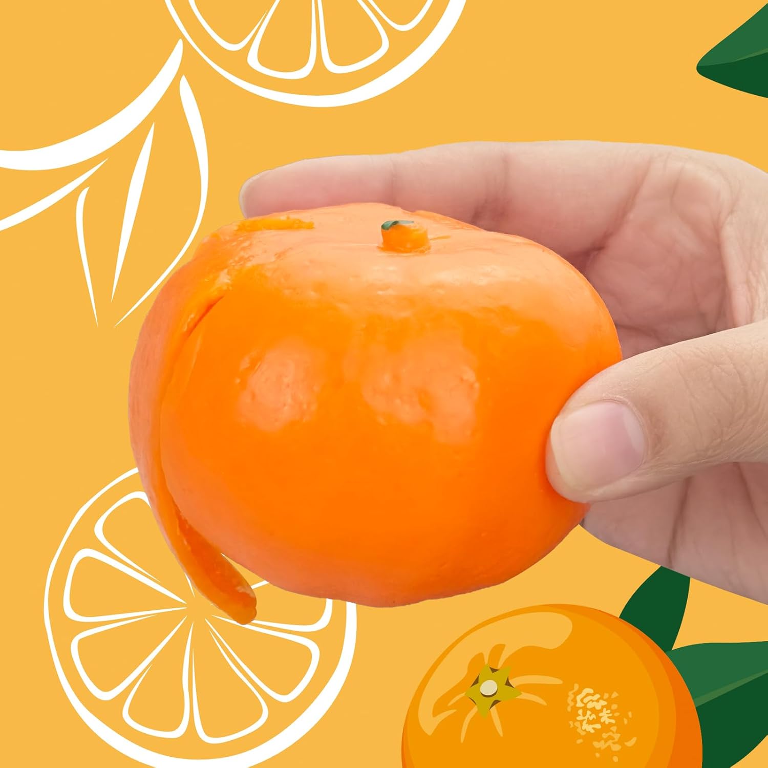 Tangerine Squishies Stress Relief Soft Scented Simulation Orange Fruit Squeeze Toys Cute Birthday Gift Novelty Toy for Kid Adult Orange