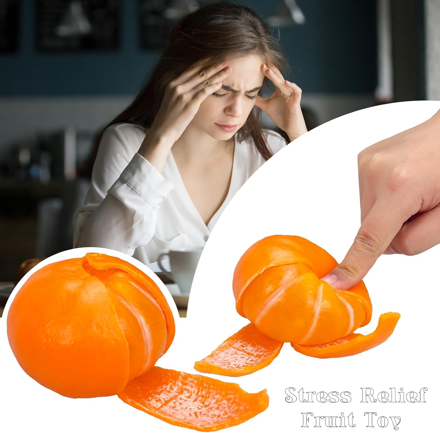 Tangerine Squishies Stress Relief Soft Scented Simulation Orange Fruit Squeeze Toys Cute Birthday Gift Novelty Toy for Kid Adult Orange