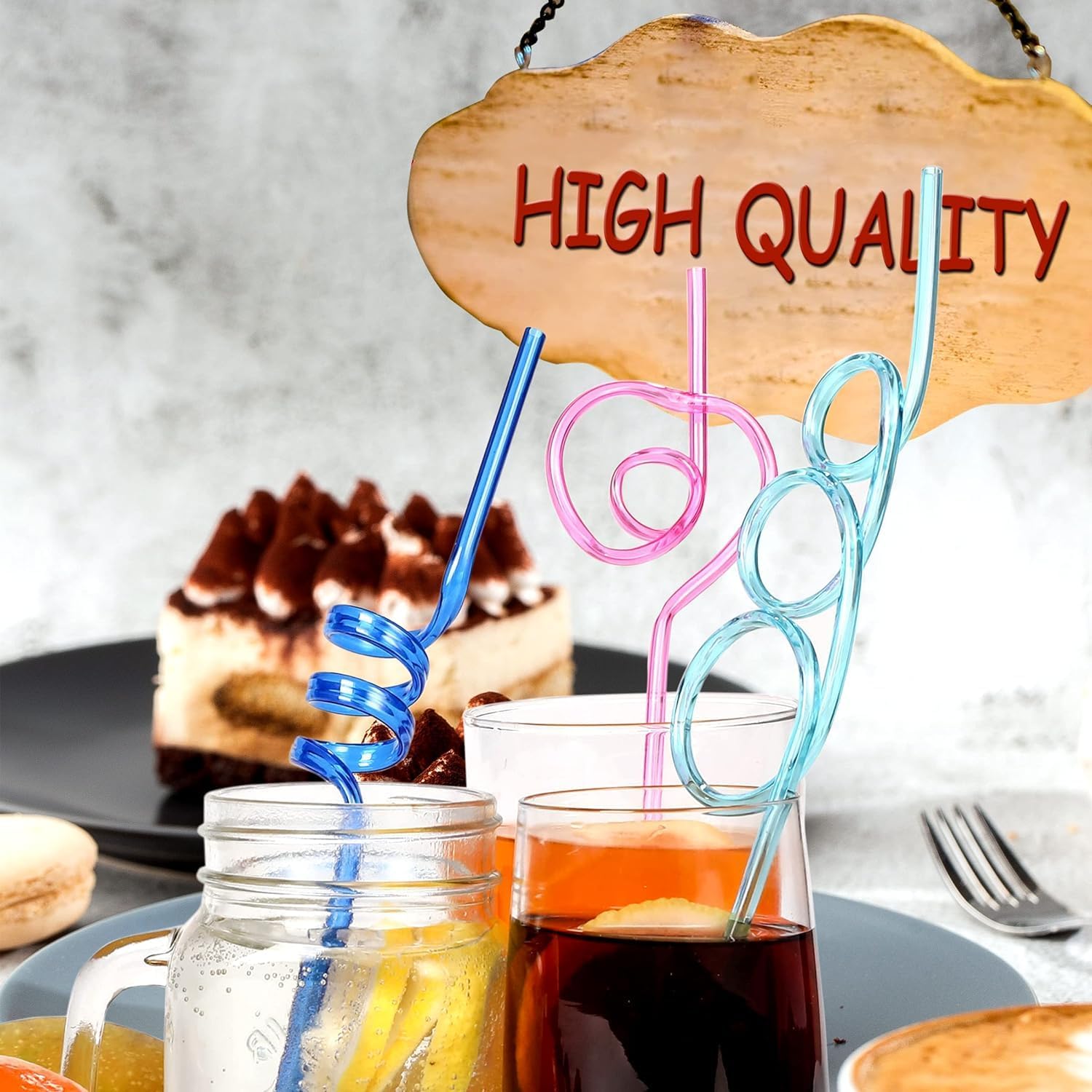 20 Pcs Crazy Straws,Reusable Silly Colorful Drinking Straws Creative Bar Twirly Colorful Fun Varied Twists Straws Loop Curly Swirly Straw for Kids Adults Birthday Wedding Cocktail Decor