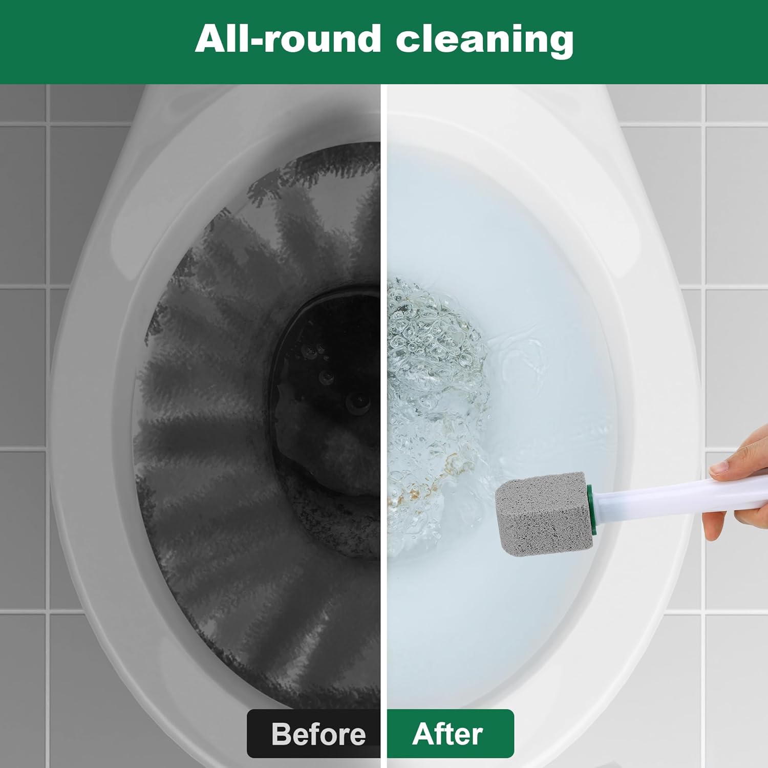 10 Pc Pumice Stone for Toilet, Toilet Pumice Cleaning Stone with Handle, Replaceable Toilet Pumice Stone for Cleaning, Nature Scouring Stick for Hard Water Stains, Bathroom Tiles Limescale Remover