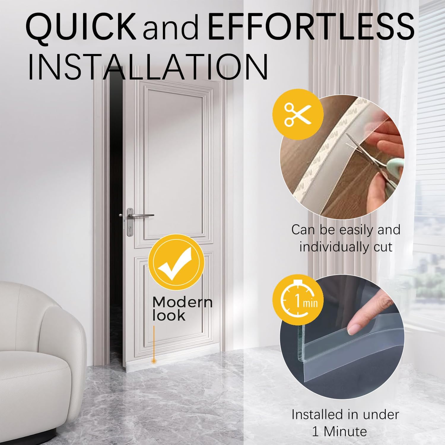 35MM Weather Stripping Door Seal, Silicone Glass Shower Door Seal Strip, Sealing Sticker Sealing Tape for Door Draft Stopper Adhesive for Doors Windows and Shower Glass Gaps, Transparent - 16 Feet