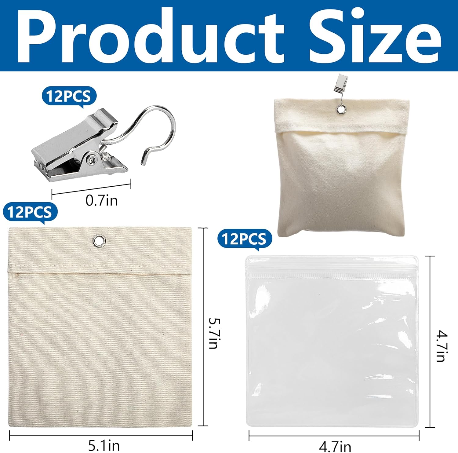 12 Pack Outdoor Curtain Weight Bags, Patio Curtain Sandbag with Sealed Bags and Clips, Reusable Drapery Weighted Bags for Home Outdoor Pergola Gazebo Front Porch Beige