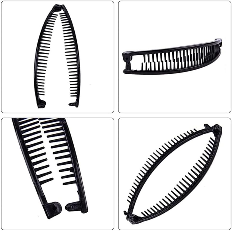 3Pcs Banana Clips Hair, Vintage Clincher Combs Banana Hair Clips Claws Hair Clips, Banana Clips Hair for Thick Hair Black, White, Brown