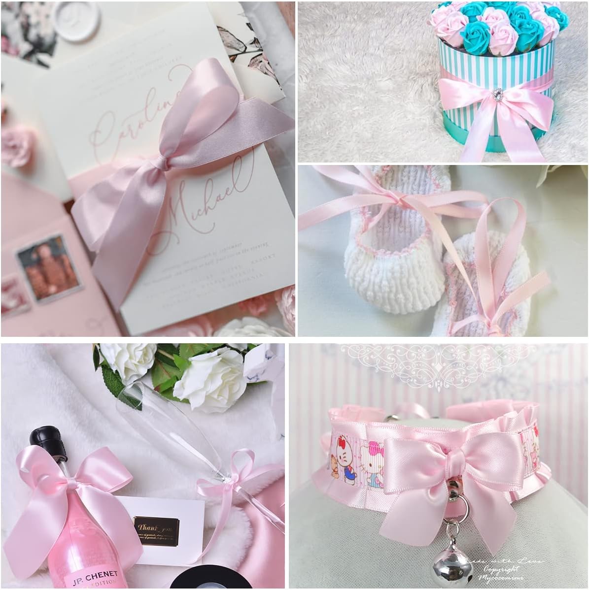 Blush Pink Ribbon 2 Inch x 25 Yards, Satin Fabric Ribbon for Christmas Gift Wrapping, Bows Making, Floral Bouquets, Wreaths, DIY Handicrafts, Sewing Projects, Birthday and Wedding Party Decoration