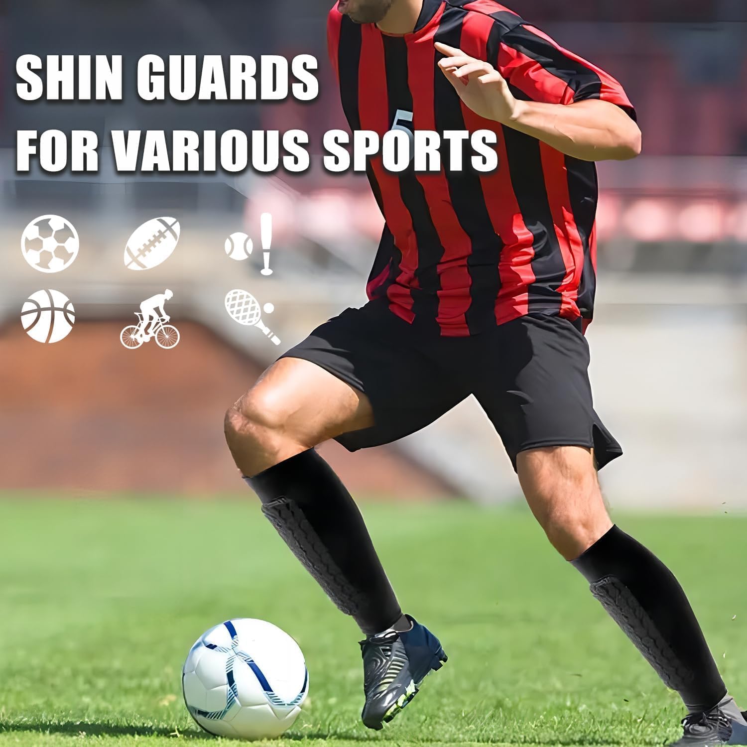 Shin Guards for Soccer, Lightweight Shin Pads for Kids Youth & Adult - Football Shin Defender Protective Gear, Comfortable Breathable Leg Guards