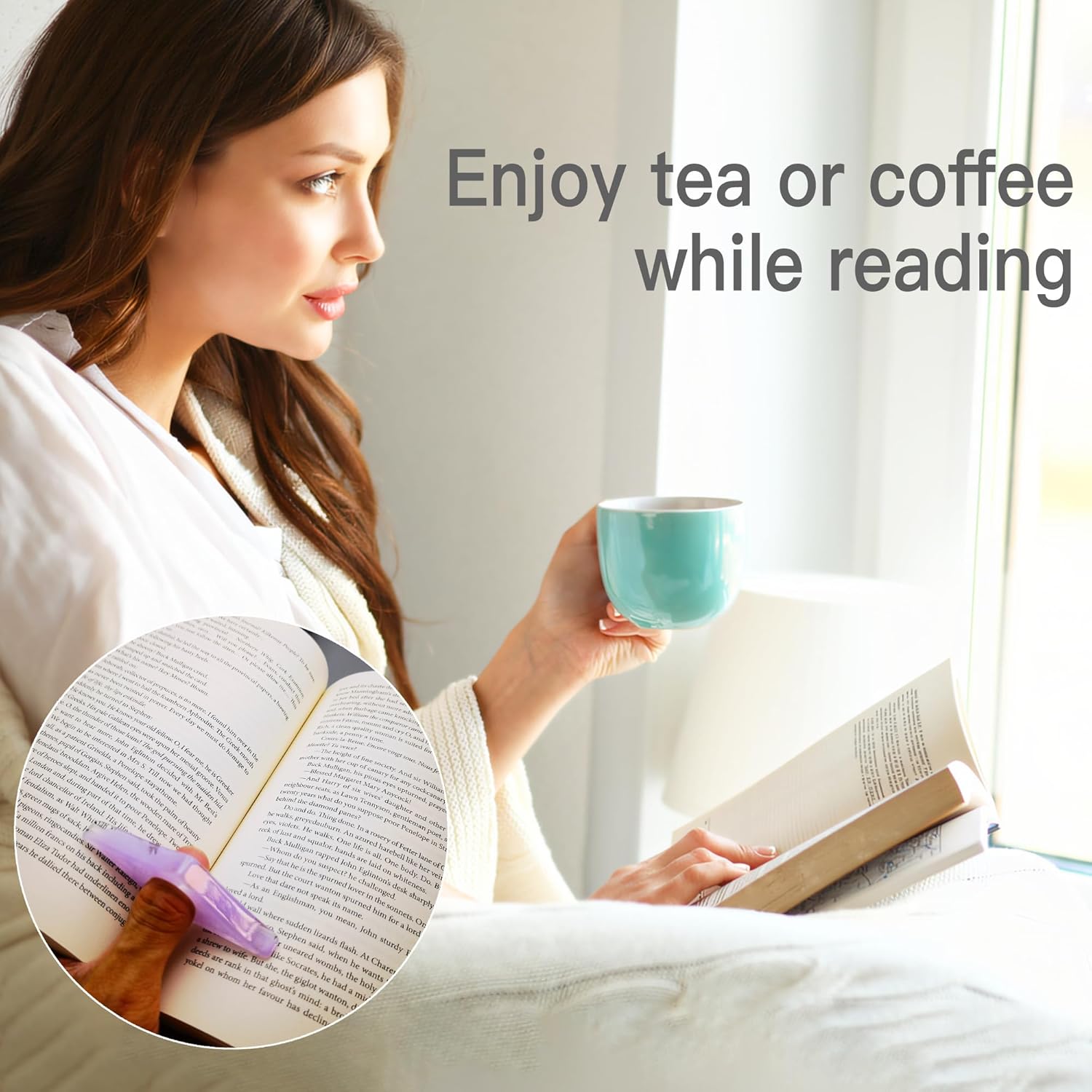 2 Pack Book Page Holder for Reading, Jelly Pattern Thumb Bookmark, Thumb Book Page Holder, Book Opener Holder, Book Accessories Gifts for Teacher, Student and Reading Lovers Lavender
