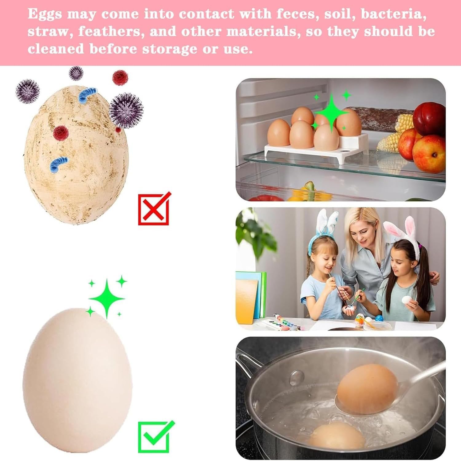 Silicone Egg Brush Cleaner with Suction Cup, Premium Fresh Egg Washer and Brush for Easy Cleaning of Farm-Fresh Eggs Green