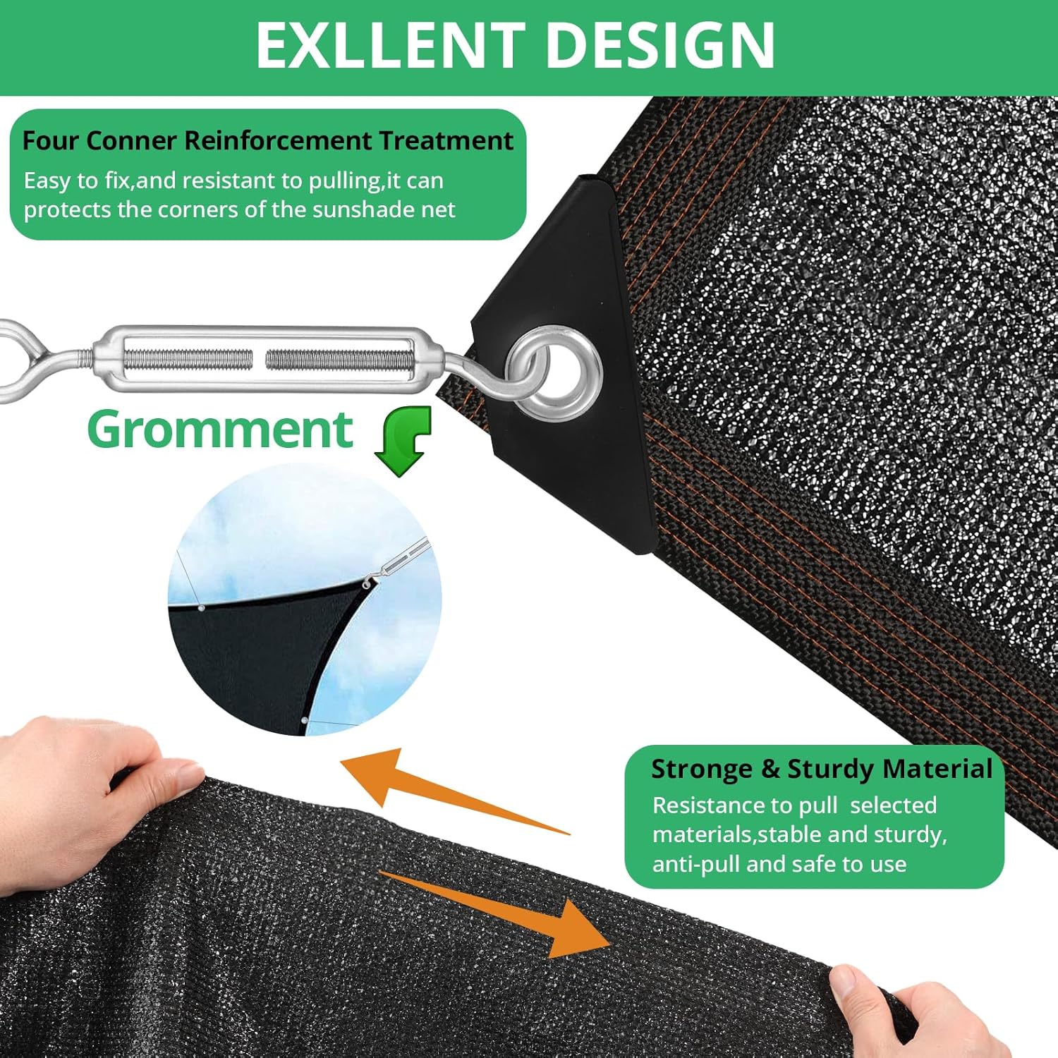 Garden 90% Shade Mesh Cloth, 10 x 20FT Sun Shade Net,Resistant Mesh Sun Shade Reinforced Grommets Shade Trap for Greenhouse,Plant,and Backyard Patio Sunshade,Pergola Black-3x6m