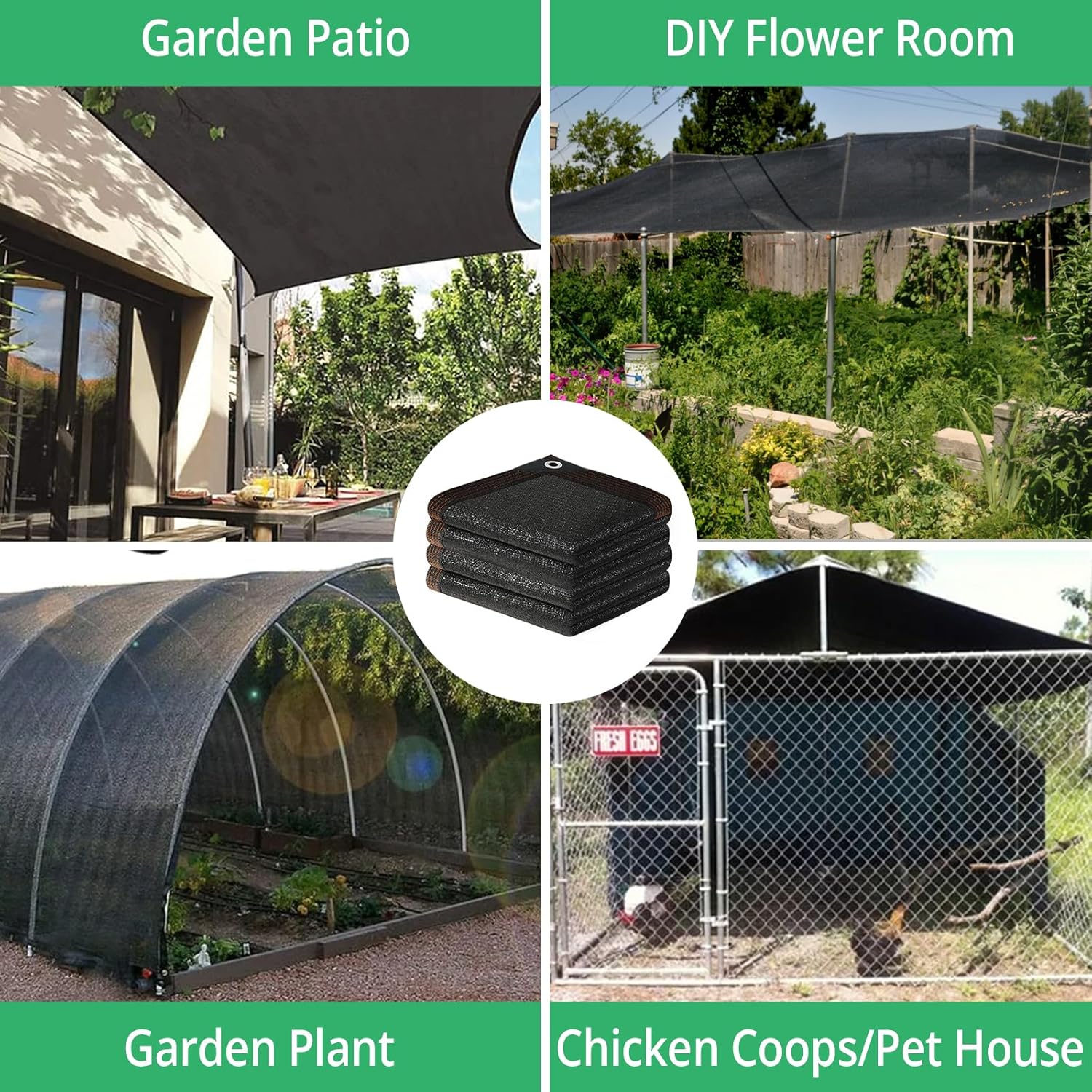 Garden 90% Shade Mesh Cloth, 10 x 20FT Sun Shade Net,Resistant Mesh Sun Shade Reinforced Grommets Shade Trap for Greenhouse,Plant,and Backyard Patio Sunshade,Pergola Black-3x6m