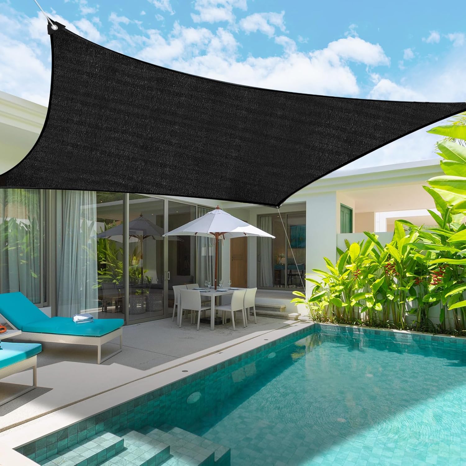 Garden 90% Shade Mesh Cloth, 10 x 20FT Sun Shade Net,Resistant Mesh Sun Shade Reinforced Grommets Shade Trap for Greenhouse,Plant,and Backyard Patio Sunshade,Pergola Black-3x6m