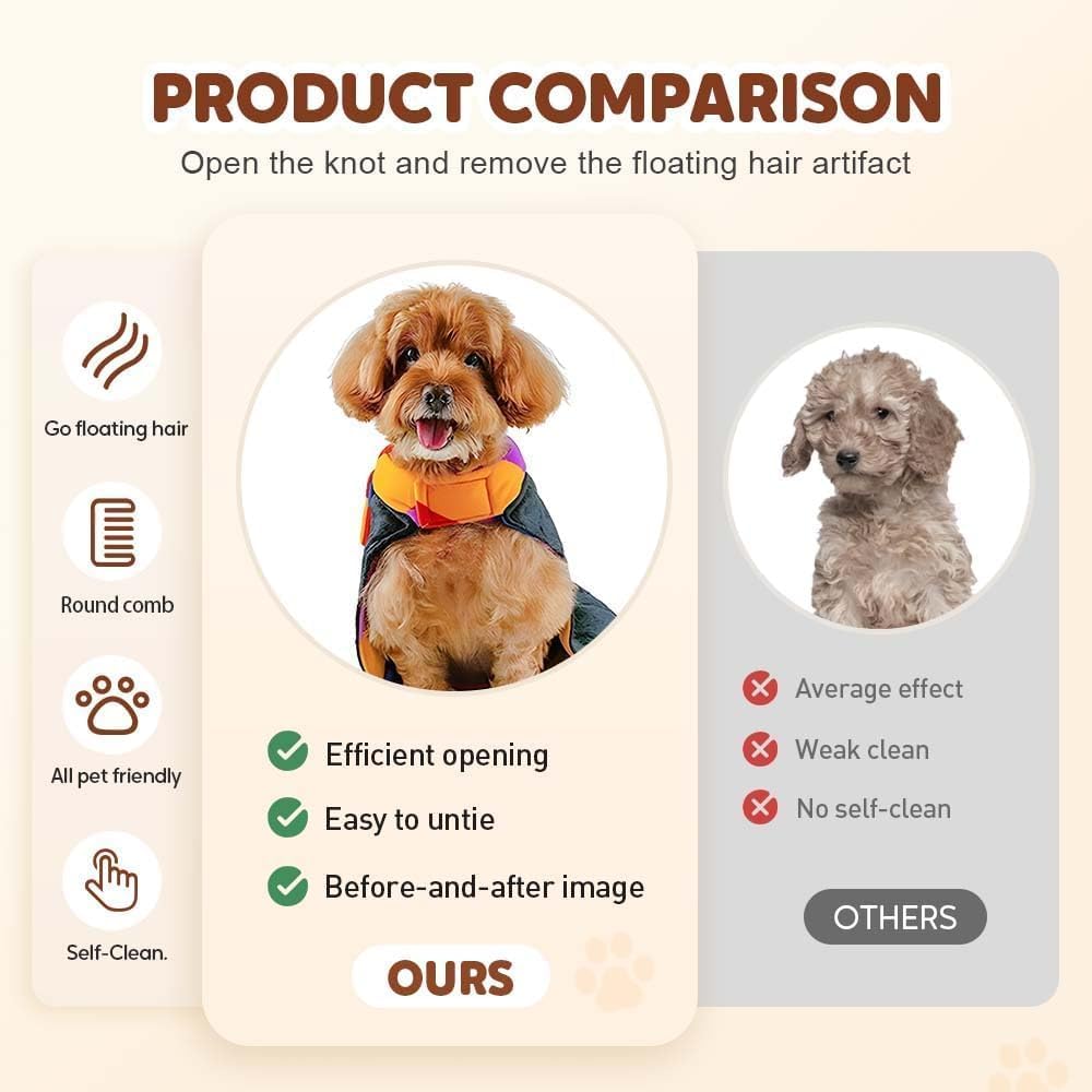 Avatore Zenbrush - Removes Fur & Relieves Pain, Zen Brush for Cats, Zenbrush Cat Comb, Self-Cleaning Cat Brush with Release Button, Cat Grooming Flea Brush for Short & Long Cat orange,2pcs