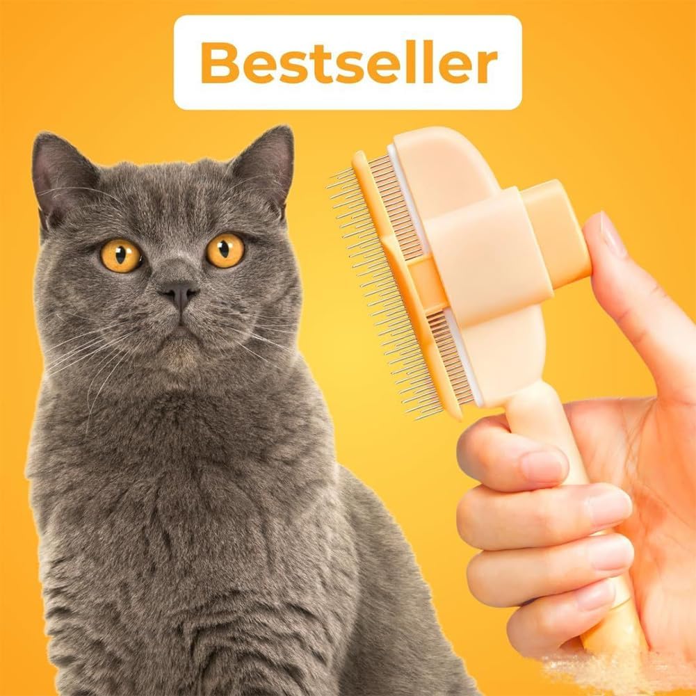 Zen Brush for Cats, New Avatar Zenbrush Cat Comb, Upgrade Self-Cleaning Pet Flea Comb Grooming Brush, Short&long Cat Dogs Multi-function Grooming Brushs for Massaging and Removes Fur Mix