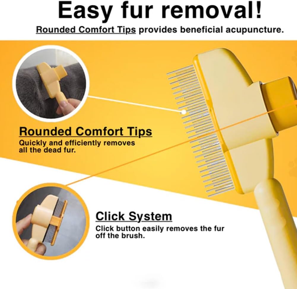 Zen Brush for Cats, New Avatar Zenbrush Cat Comb, Upgrade Self-Cleaning Pet Flea Comb Grooming Brush, Short&long Cat Dogs Multi-function Grooming Brushs for Massaging and Removes Fur Mix