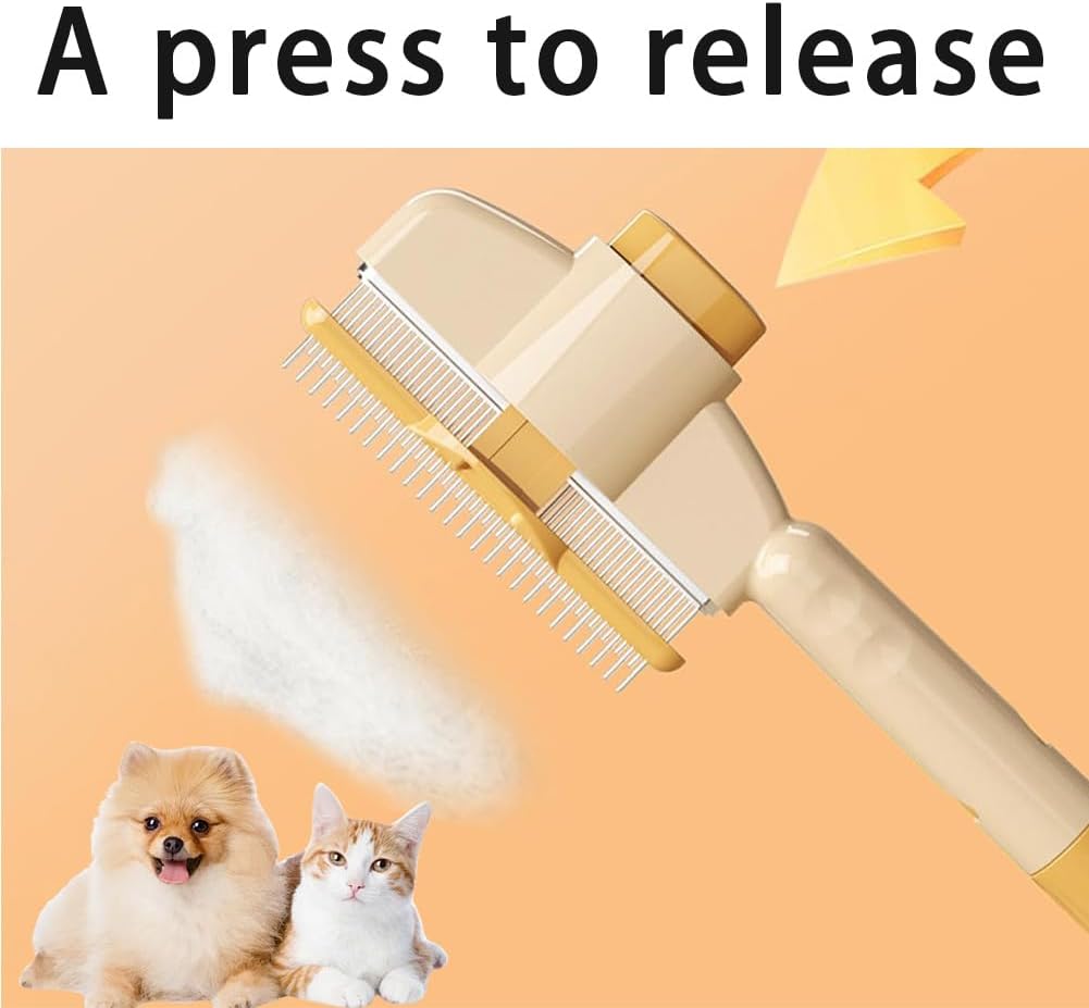 Zen Brush for Cats, New Avatar Zenbrush Cat Comb, Upgrade Self-Cleaning Pet Flea Comb Grooming Brush, Short&long Cat Dogs Multi-function Grooming Brushs for Massaging and Removes Fur Mix