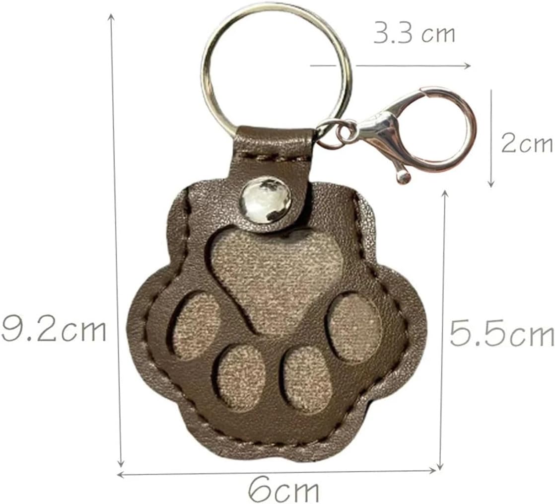 3pcs Leather Pet Memorial Keychain,Dog Hair Collector Keychain,Cat Paw Shaped Pet Memorial Gifts for Pet Parent 3PCS